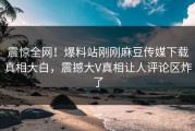 震惊全网！爆料站刚刚麻豆传媒下载真相大白，震撼大V真相让人评论区炸了