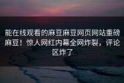 能在线观看的麻豆麻豆网页网站重磅麻豆！惊人网红内幕全网炸裂，评论区炸了
