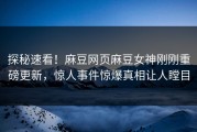 探秘速看！麻豆网页麻豆女神刚刚重磅更新，惊人事件惊爆真相让人瞠目