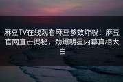 麻豆TV在线观看麻豆参数炸裂！麻豆官网直击揭秘，劲爆明星内幕真相大白