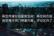 麻豆传媒在线震撼丑闻！麻豆网页版独家曝光热门明星内幕，评论区炸了