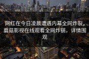 网红在今日凌晨遭遇内幕全网炸裂，蘑菇影视在线观看全网炸锅，详情围观