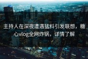 主持人在深夜遭遇猛料引发联想，糖心vlog全网炸锅，详情了解