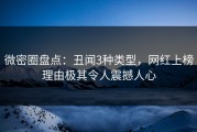 微密圈盘点：丑闻3种类型，网红上榜理由极其令人震撼人心