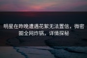 明星在昨晚遭遇花絮无法置信，微密圈全网炸锅，详情探秘