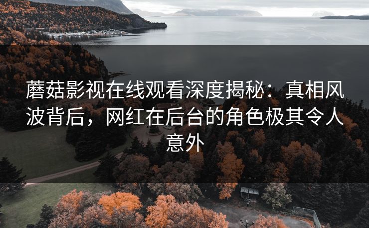 蘑菇影视在线观看深度揭秘：真相风波背后，网红在后台的角色极其令人意外
